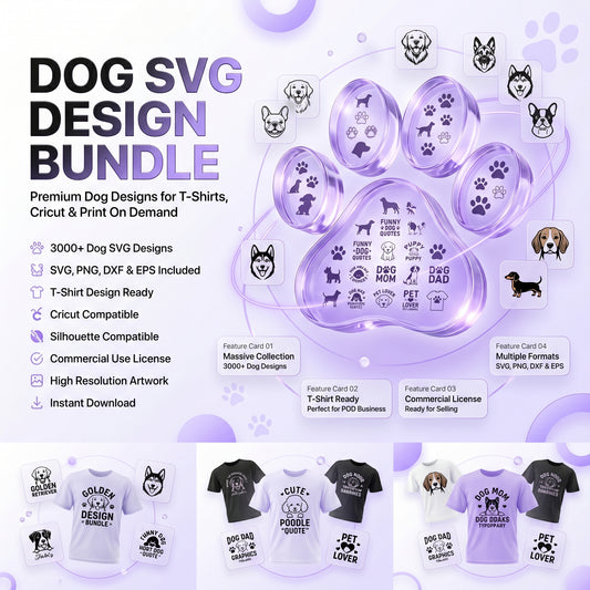 Dog SVG Design Bundle for T-Shirt Design